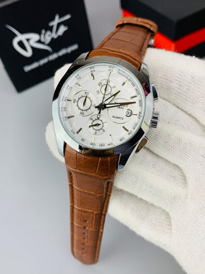 Tissot Luxury Chronograph Watch for Men | Business Edition - Brown Silver