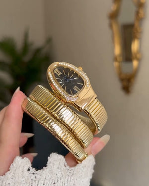 Bvlgari Serpenti Snake Watch Golden Black