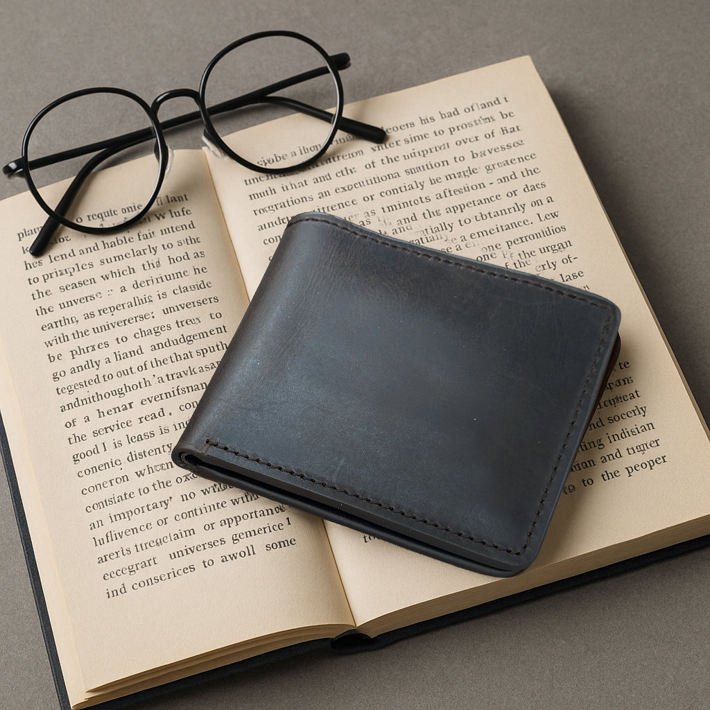 The Settler - Leather Bi-Fold Wallet - Black/Brown