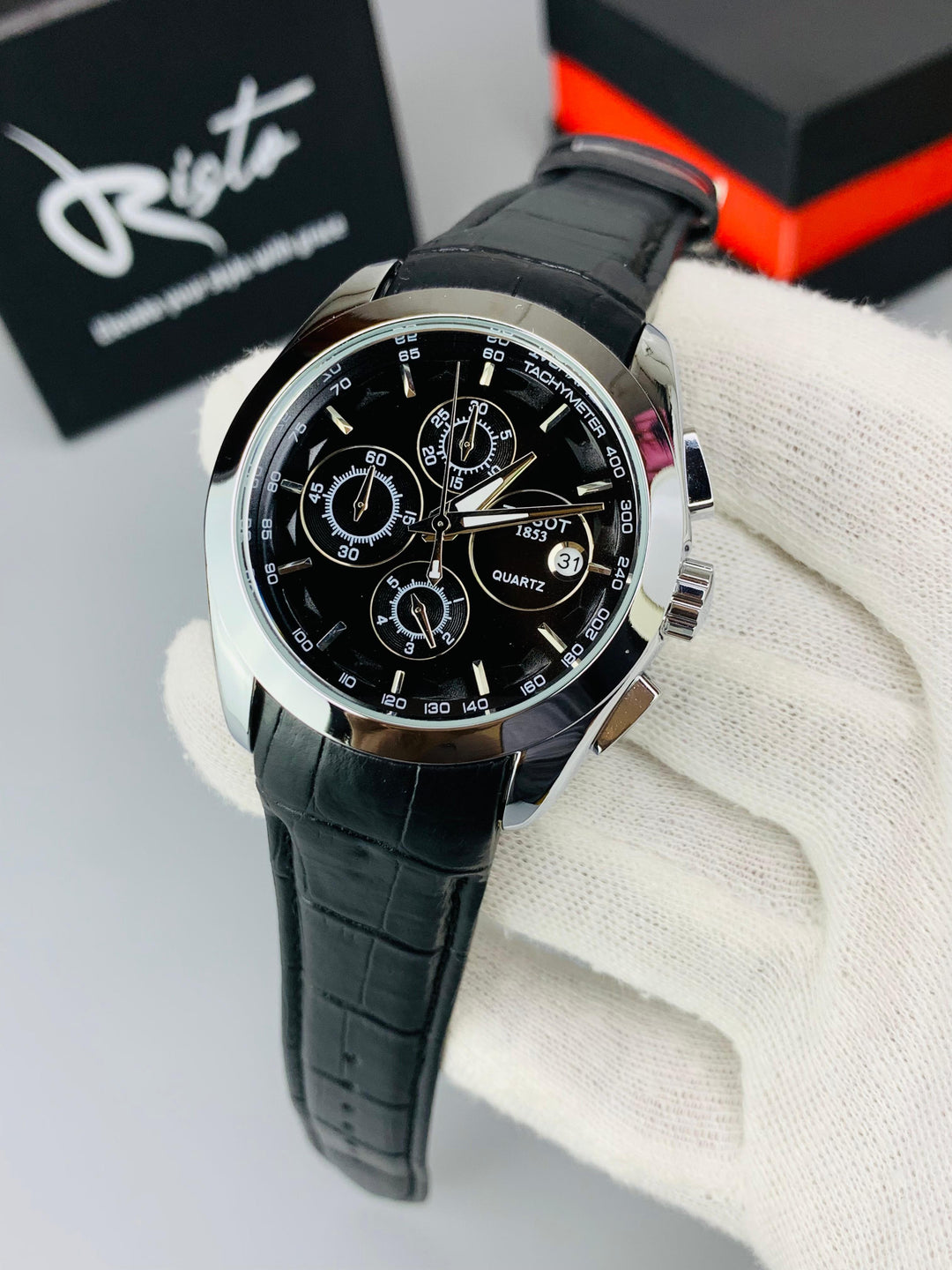 Tissot Luxury Chronograph Watch for Men | Business Edition - Black Silver