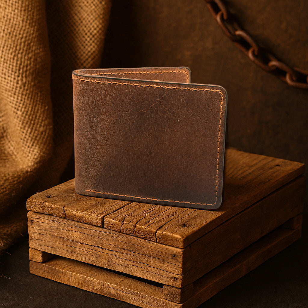 The Curve - A Leather Bifold Wallet - Brown/Black