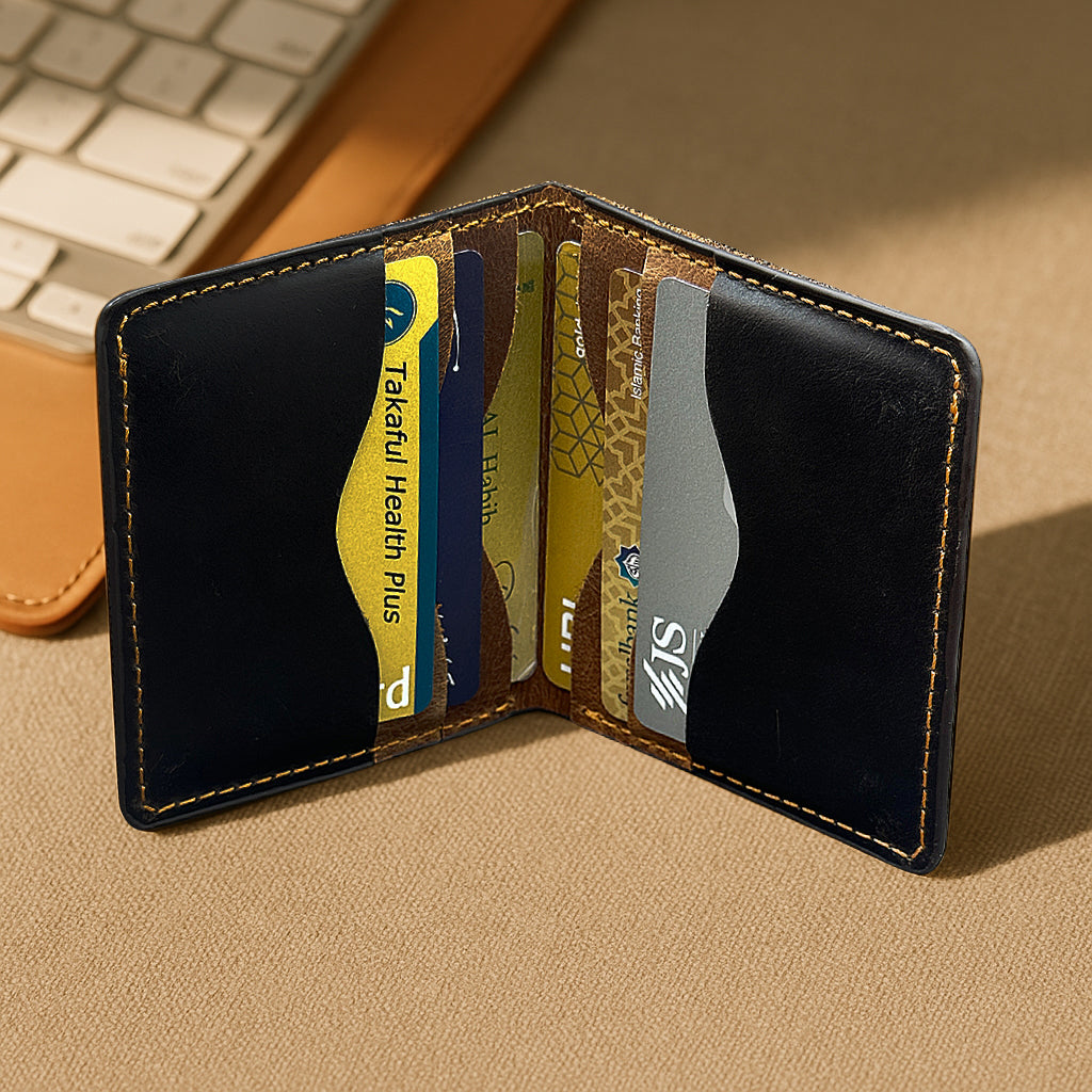 The Warp - Leather Cardholder Wallet - Brown/Black
