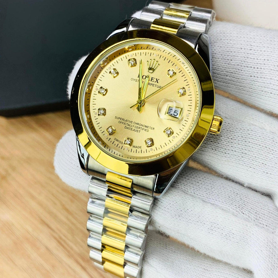 RLX Oyster Datejust Stainless Steel Watch Two Tone