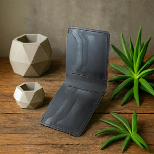The Fixer - Classic Bi-Fold Leather Wallet - Black