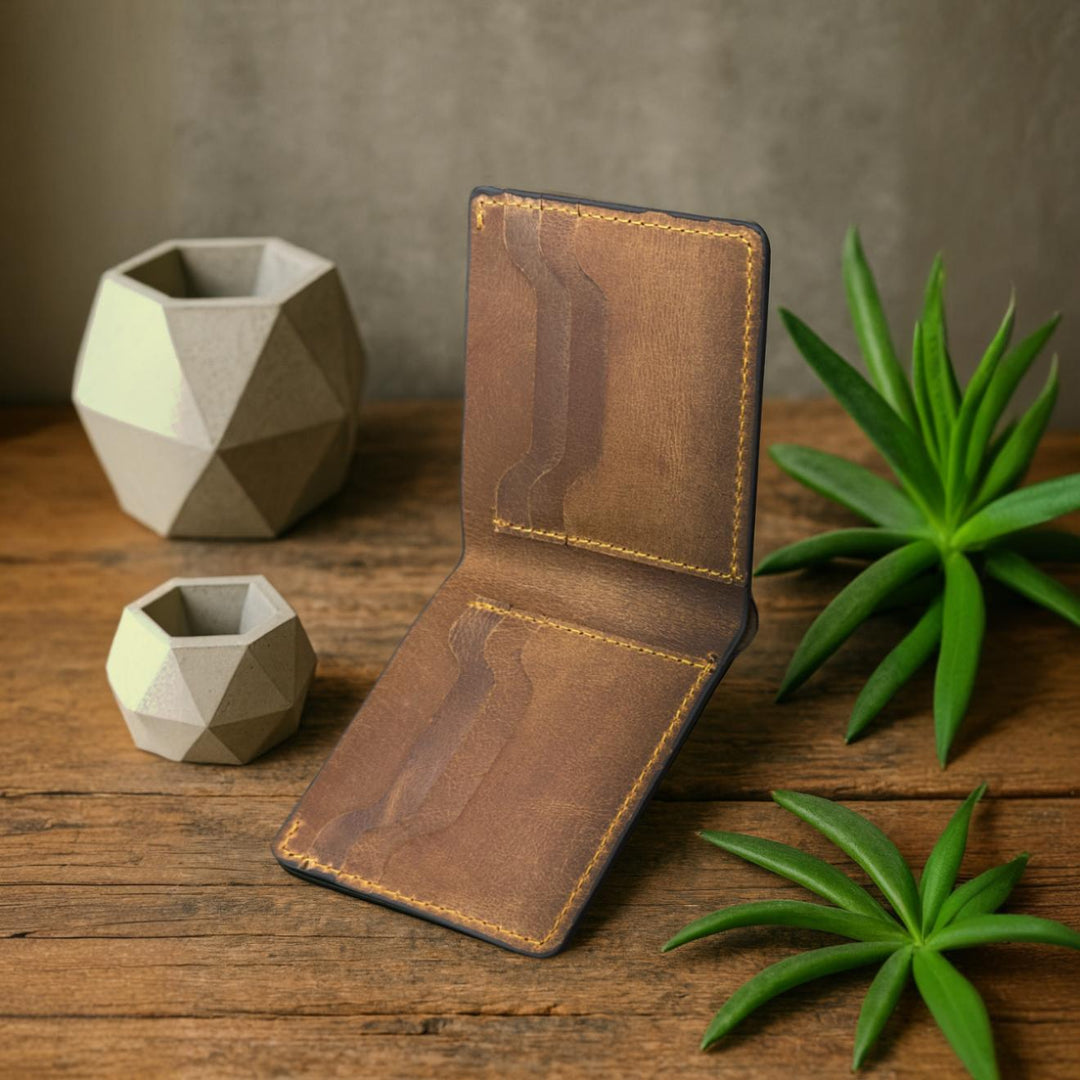 The Fixer - Classic Bi-Fold Leather Wallet - Brown
