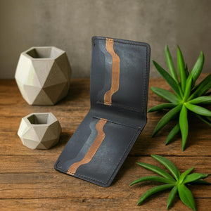 The Fixer - Classic Bi-Fold Leather Wallet - Black/Brown