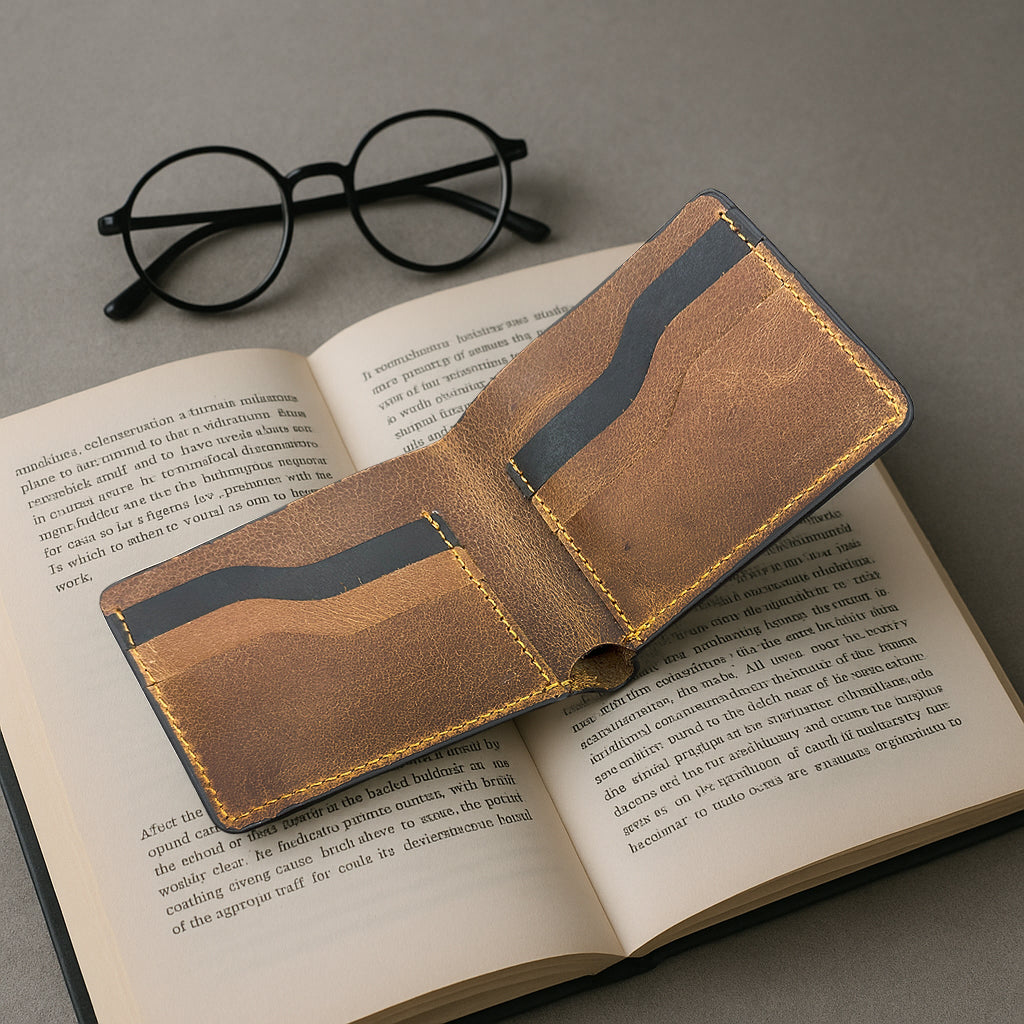 The Settler - Leather Bi-Fold Wallet - Brown/Black