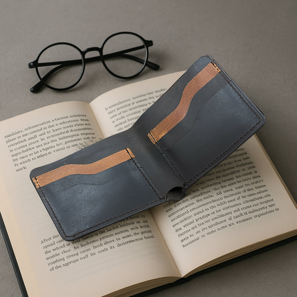 The Settler - Leather Bi-Fold Wallet - Black/Brown