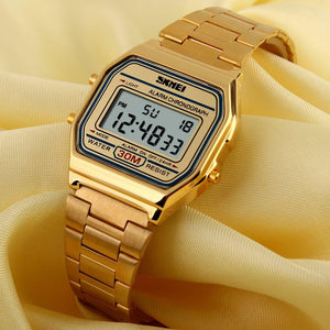 Skmei 1415 – Women Digital Stainless Steel Water Resistant – Gold