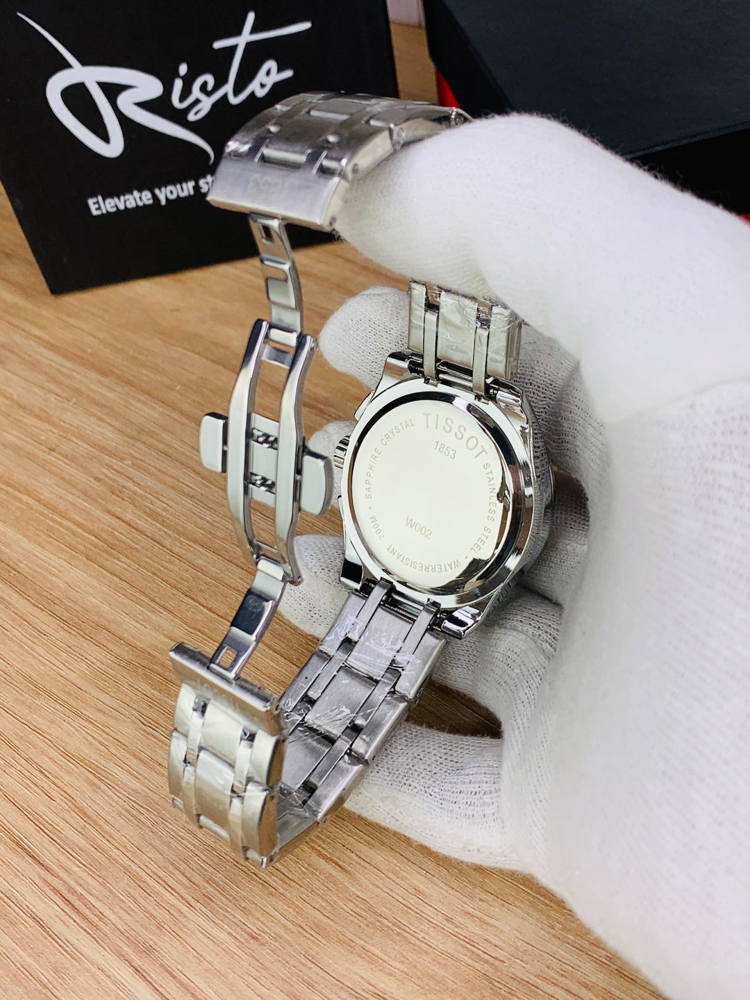Tissot Luxury Chronograph Watch for Men | Stainless Steel - Silver Black
