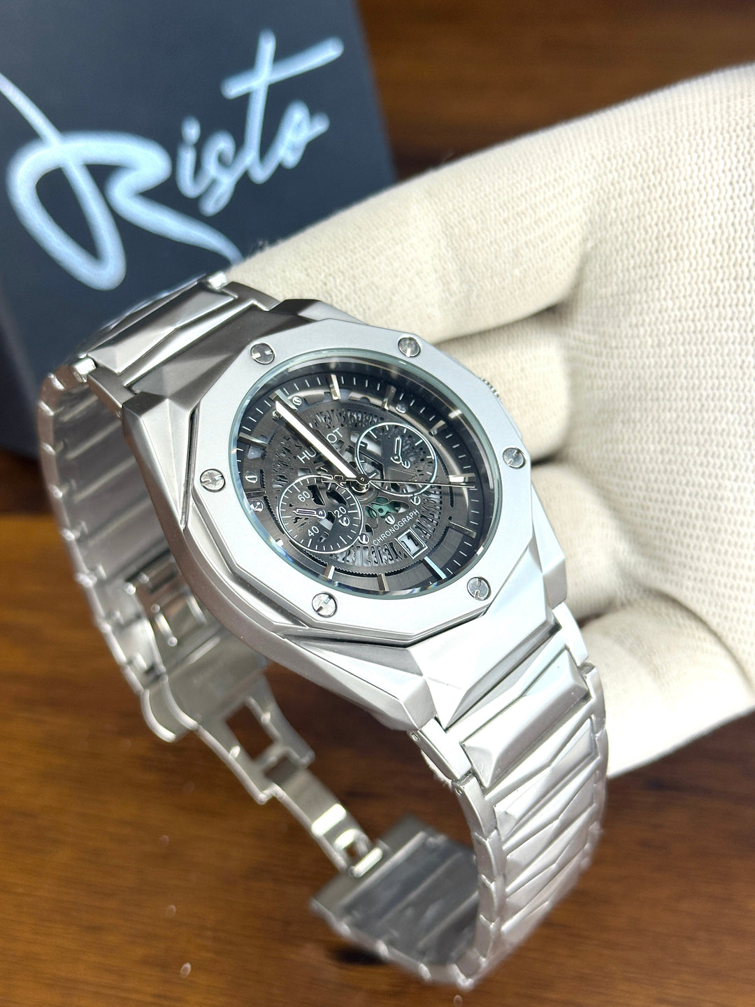 Hublot Diamond Cut Skeleton Men's Watch