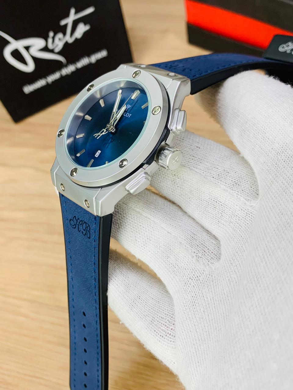 HB Classic Fusion - Leather Straps - Premium Watch - Blue