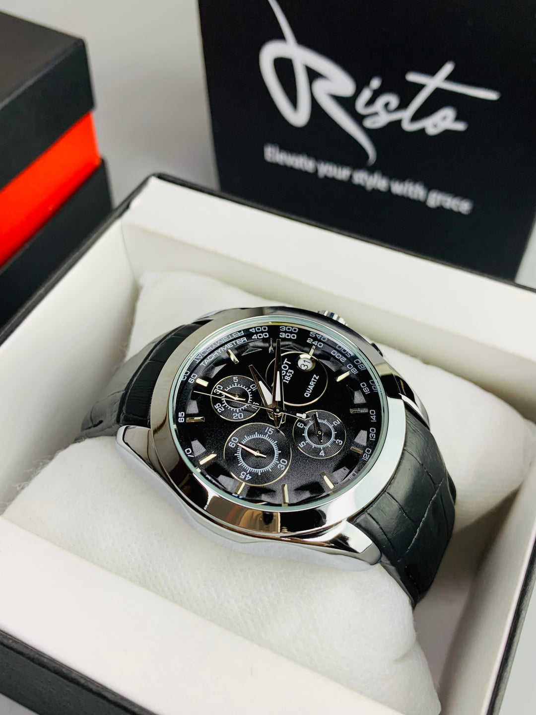 Tissot Luxury Chronograph Watch for Men | Business Edition - Black Silver